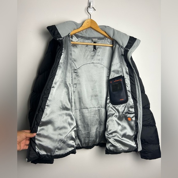 VTG Y2K Nike Puffer Duck Down Jacket Size XL Center Whoosh Black Womens Comfy - Picture 11 of 16